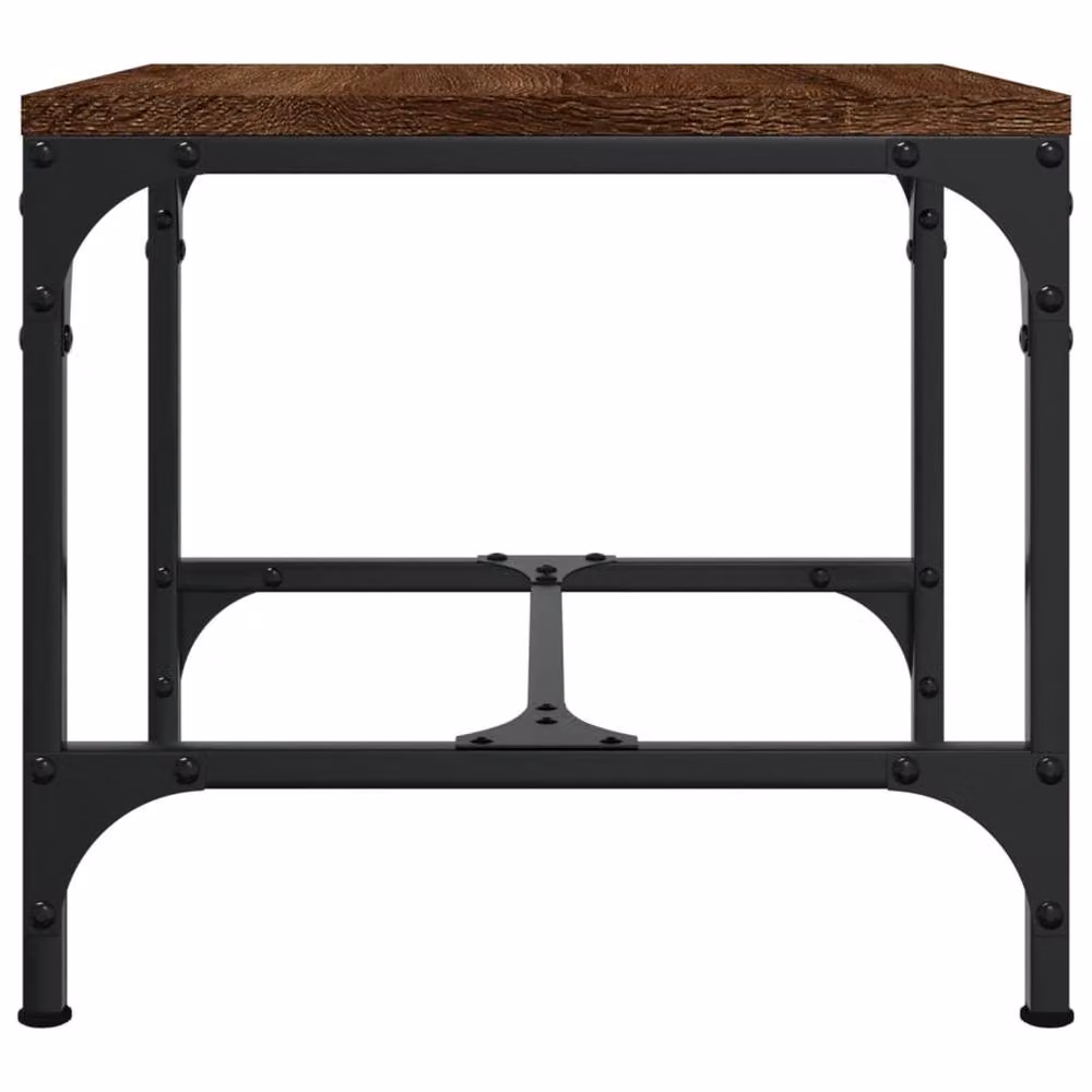 Berkfield Home Set of 2 Brown Oak Side Tables, W/D/H: 40 x 40 x 35 cm – 5
