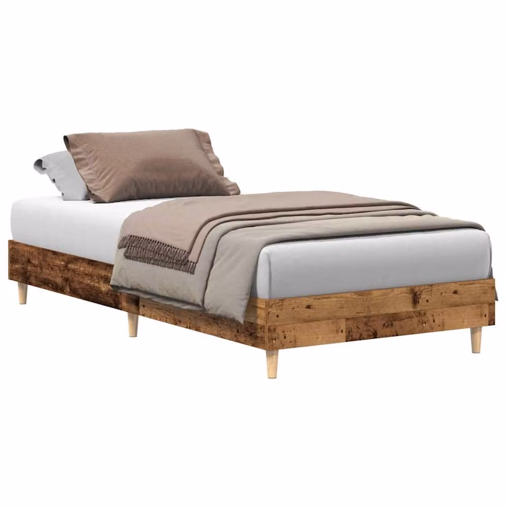 Berkfield Home Durable Rustic Bed Frame in Brown, W/D/H: 100 x 200 cm – 2