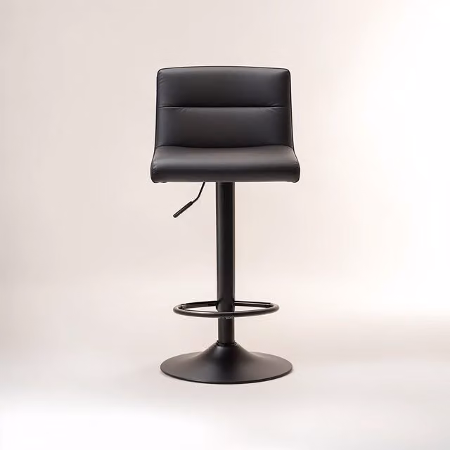 Orsina Modern Black Synthetic Leather Bar Stool with Metal Frame – 1
