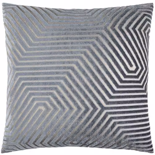 Paoletti Evoke Grey Velvet Square Cushion, W/D/H: 55 x 55 x 55 cm – 1