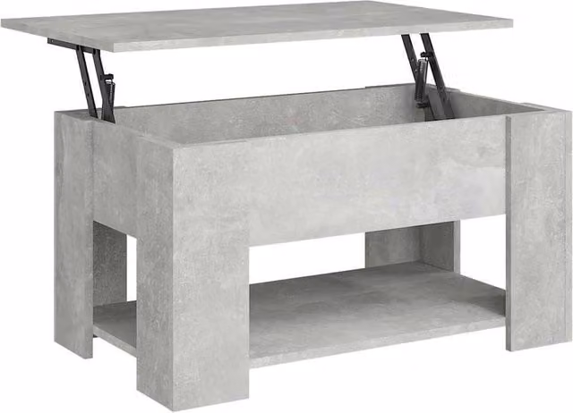 Berkfield Home Modern Rectangular Coffee Table in Concrete Grey, W: 79 cm, D: 49 cm, H: 41 cm