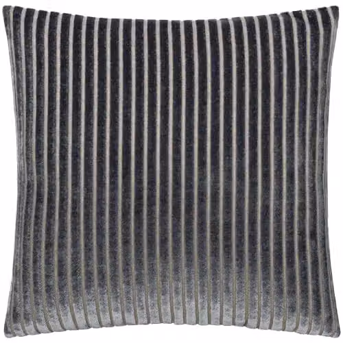 Paoletti Savoy Stripe Velvet Cushion in Grey, W/D/H: 50 x 50 x 50 cm – 1