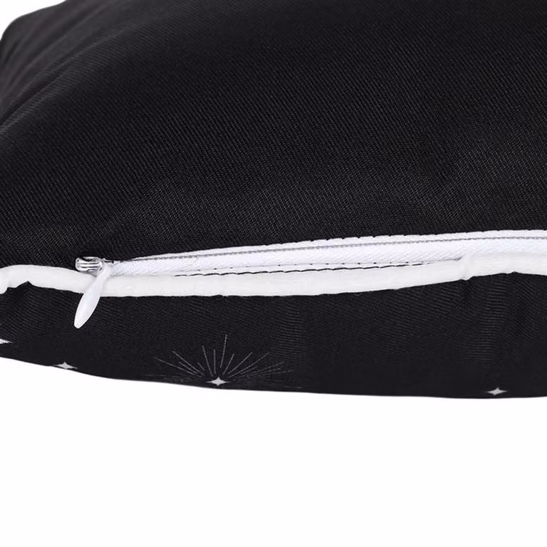 Uniqueful Rectangular Triple Moon Graphic Cushion in Black, White and Grey, W/D/H: 40 x 40 x 10 cm