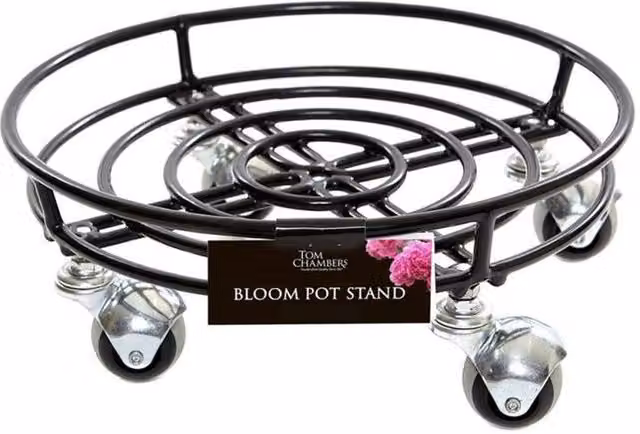 Tom Chambers Bloom Black Metal Plant Pot Caddy Stand, Diameter: 32 cm – 2