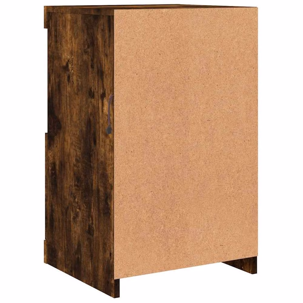 Berkfield Home Side Cabinet in Smoked Oak Brown with Integrated LED Lights and Glass Doors, W/D/H: 67.0 x 41.0 x 37.0 cm – 5