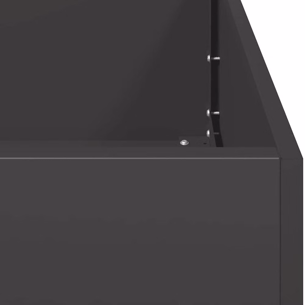 Berkfield Home Black Steel Planter Tub W/D/H: 200 x 40 x 40 cm – 5