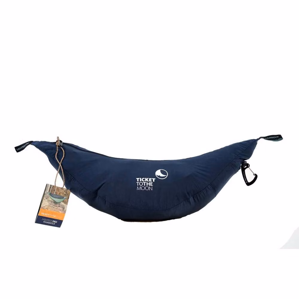 Ticket to the Moon Lightest Pro Hammock with Insect Protection and Integrated Ridgeline, Navy Blue – 3