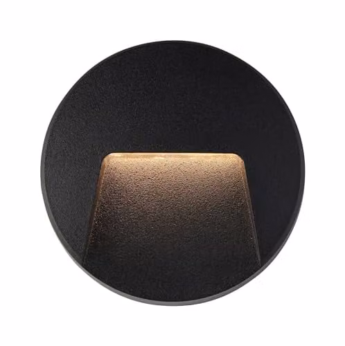 Netlighting Severus Round CCT LED Outdoor Wall and Step Guide Light, Black, IP65
