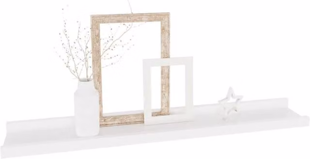 Berkfield Home Decorative Wall Shelves, 4 Piece Set, White, W: 60 cm, D: 9 cm, H: 3 cm – 1
