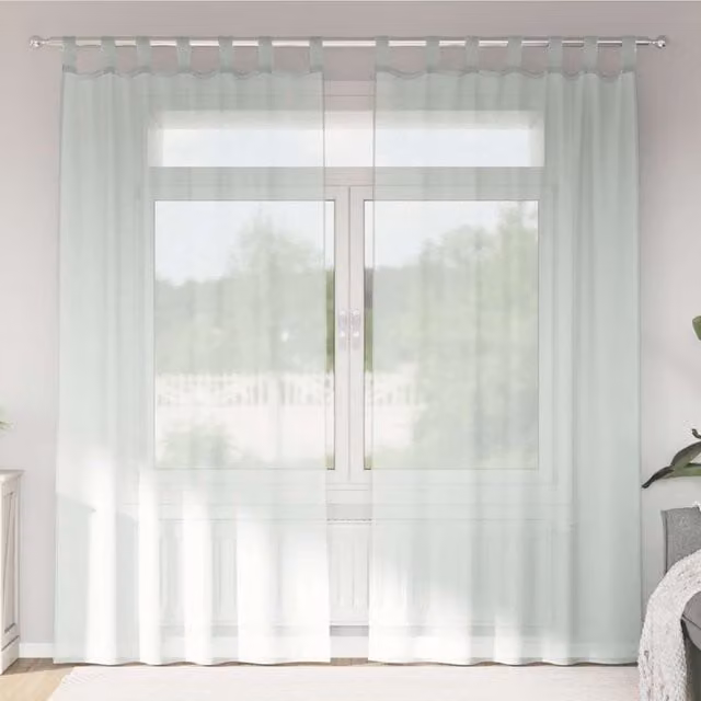 Berkfield Home Plain Transparent Voile Curtains with Rod Pockets, 2 Pack, Grey, W: 140 cm, H: 245 cm