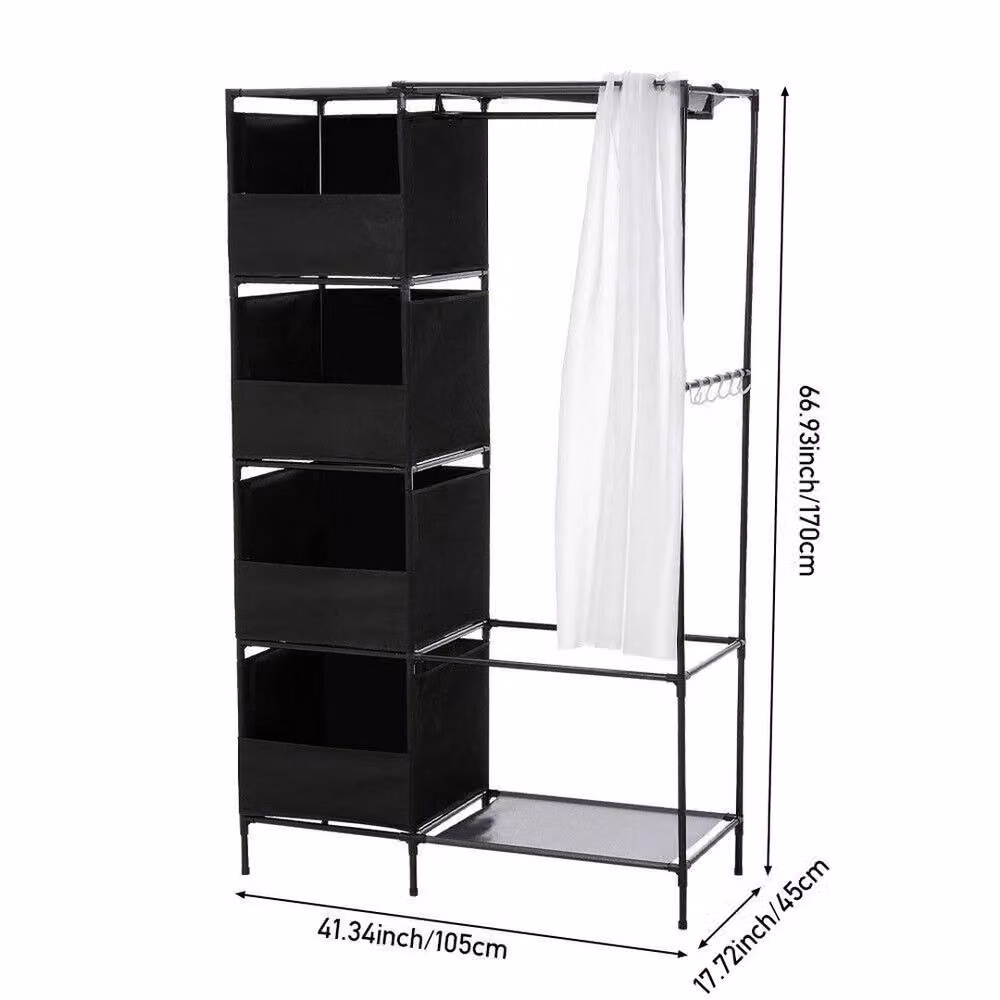 Havendro Matt Black Metal Hall Tree with Bench and Dual Hook and Rail Matrix – 2