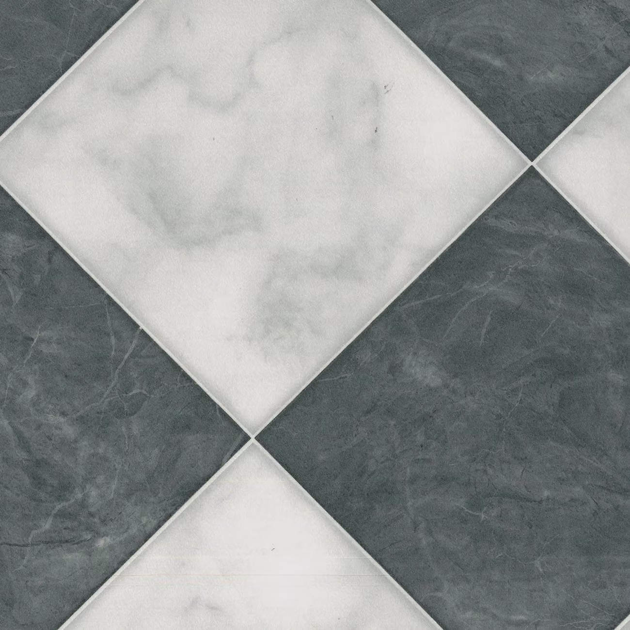Vinyl Flooring UK Black White Grey Geometric Chequers Effect 2.0mm Vinyl Flooring Sheet W: 300 cm, L: 900 cm – 2