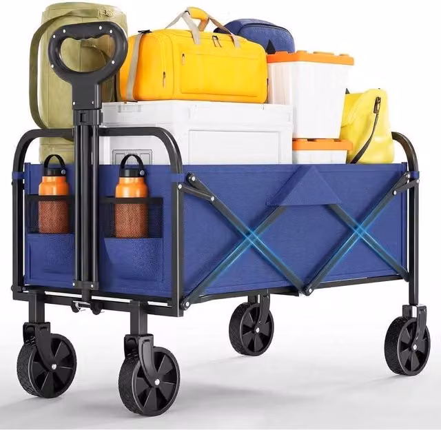 Havendro Festival Garden Camping Folding Trolley Cart in Blue, 220L – 1