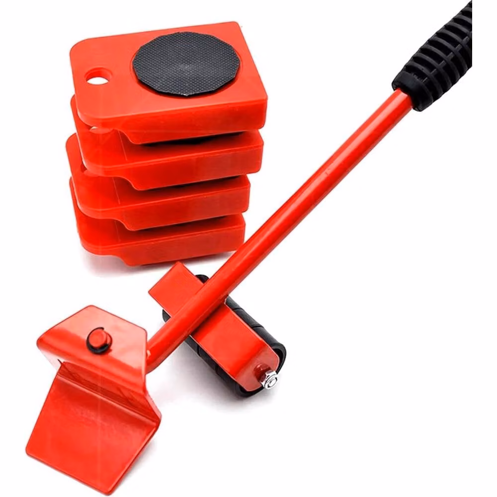 NESTLUNE 5-Piece Heavy Furniture Mover and Shifter Set in Red – 5
