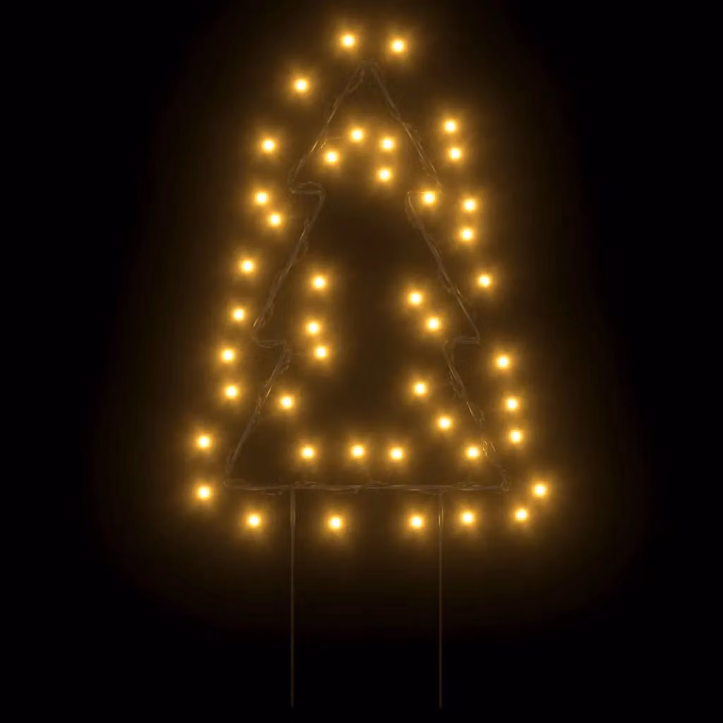 Berkfield Home Christmas Tree Light Decorations with Spikes, 50 LEDs, 3 Piece Set, Black, Height: 30 cm – 3