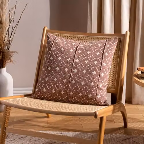 Riva Home Organic Woven Square Cotton Cushion with Removable Polyester Filling, Brown, W/D/H: 50 x 50 x 50 cm – 4