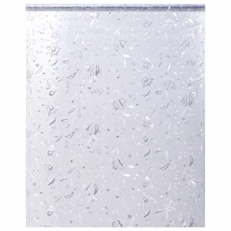 Berkfield Home Frosted Flower Pattern Self-Adhesive Window Film, White, W: 90 cm, L: 500 cm