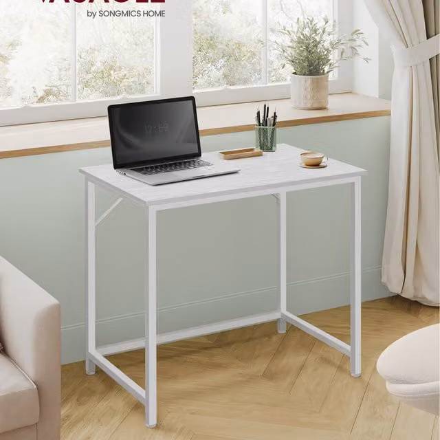 VASAGLE Industrial Writing Desk, White, W: 75 cm, D: 50 cm, H: 80 cm
