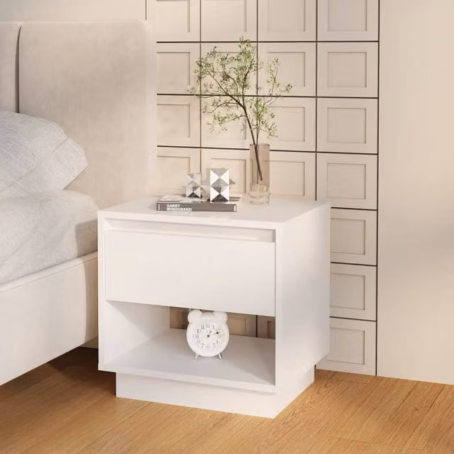 Berkfield Home Classic Bedside Cabinets, 2 Piece, White, W/D/H: 45 x 34 x 44 cm – 1