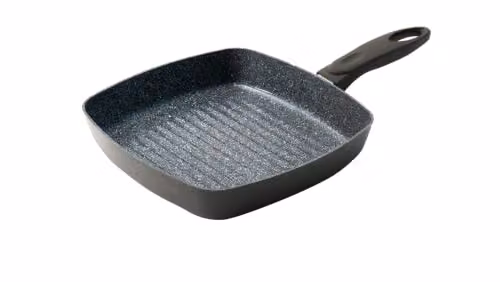 Durastone Grey Ceramic Non-Stick Square Grill Pan, 24 cm – 3