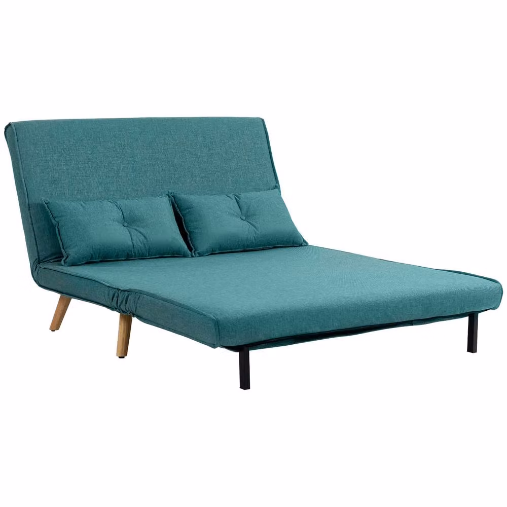 STILVORA Modern Click-Clack Sofa Bed in Petrol Green with Adjustable Headrest and Scatter Cushions, 120 x 200 cm – 2