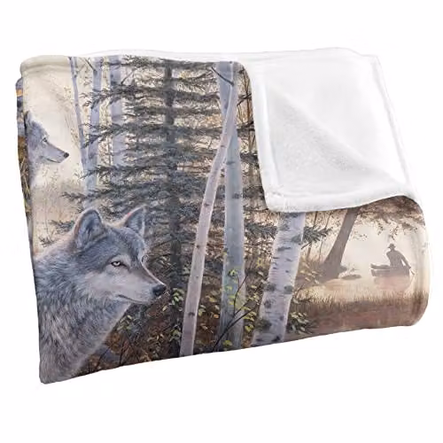 Wild Wings Silent Travelers 2 Silky Touch Super Soft Fleece Throw Blanket in White, W: 152 cm, D: 127 cm – 2