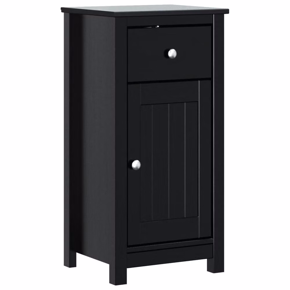 Berkfield Home BERG Black Rustic Solid Wood Pine Bathroom Cabinet W/D/H: 40 x 34 x 80 cm – 2