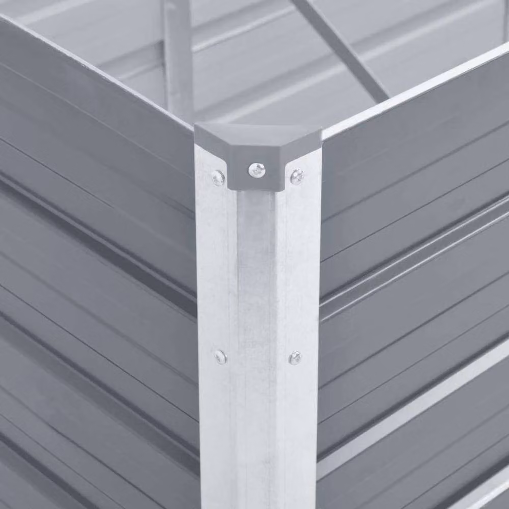 Berkfield Home Garden Galvanised Steel Raised Bed in Grey, W: 320 cm, D: 80 cm, H: 45 cm – 3