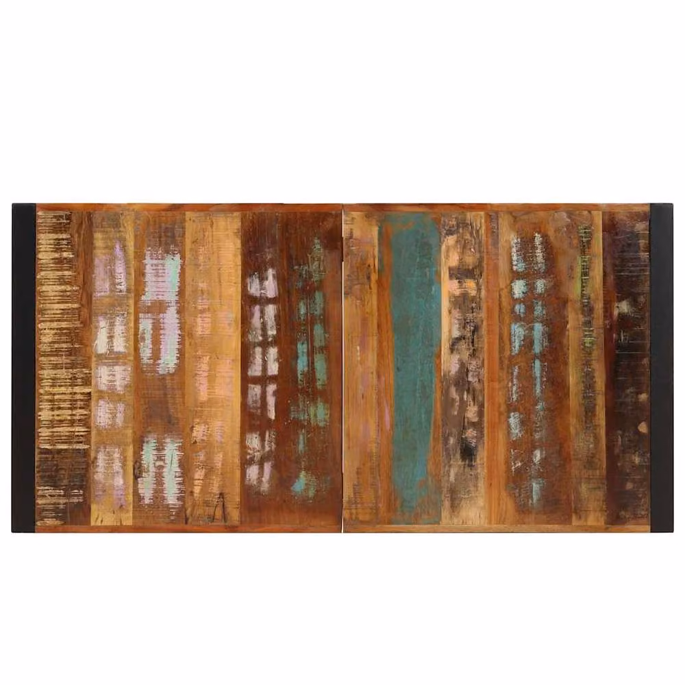 Berkfield Home Elegant Rectangular Dining Table in Multicolour Solid Reclaimed Wood, W/D/H: 140 x 70 x 75 cm – 3