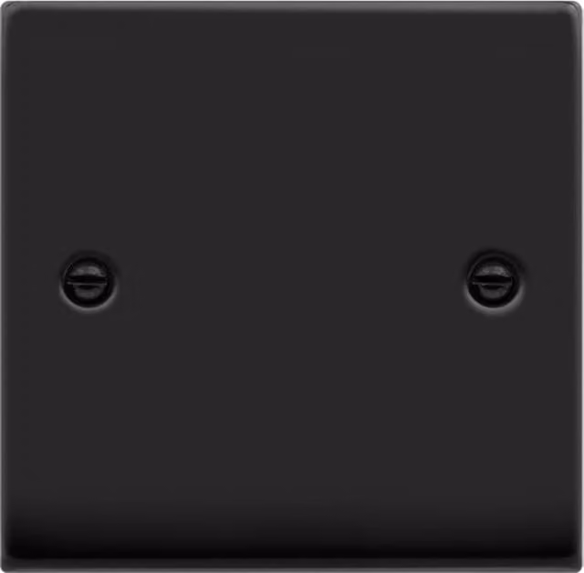 SE HOME Flush Minimalist 1 Gang Blank Plate in Black