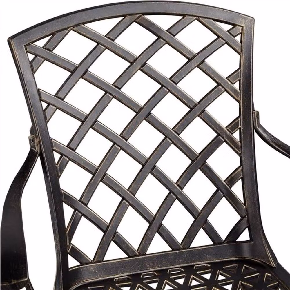 PAWNORA Set of 2 Brown Metal Outdoor Patio Dining Chairs – 4