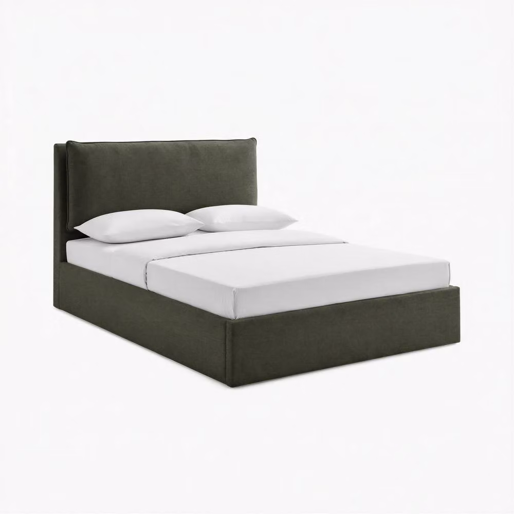 FurnitureboxUK Tilly Green Fabric Upholstered Ottoman Double Bed Frame – 2