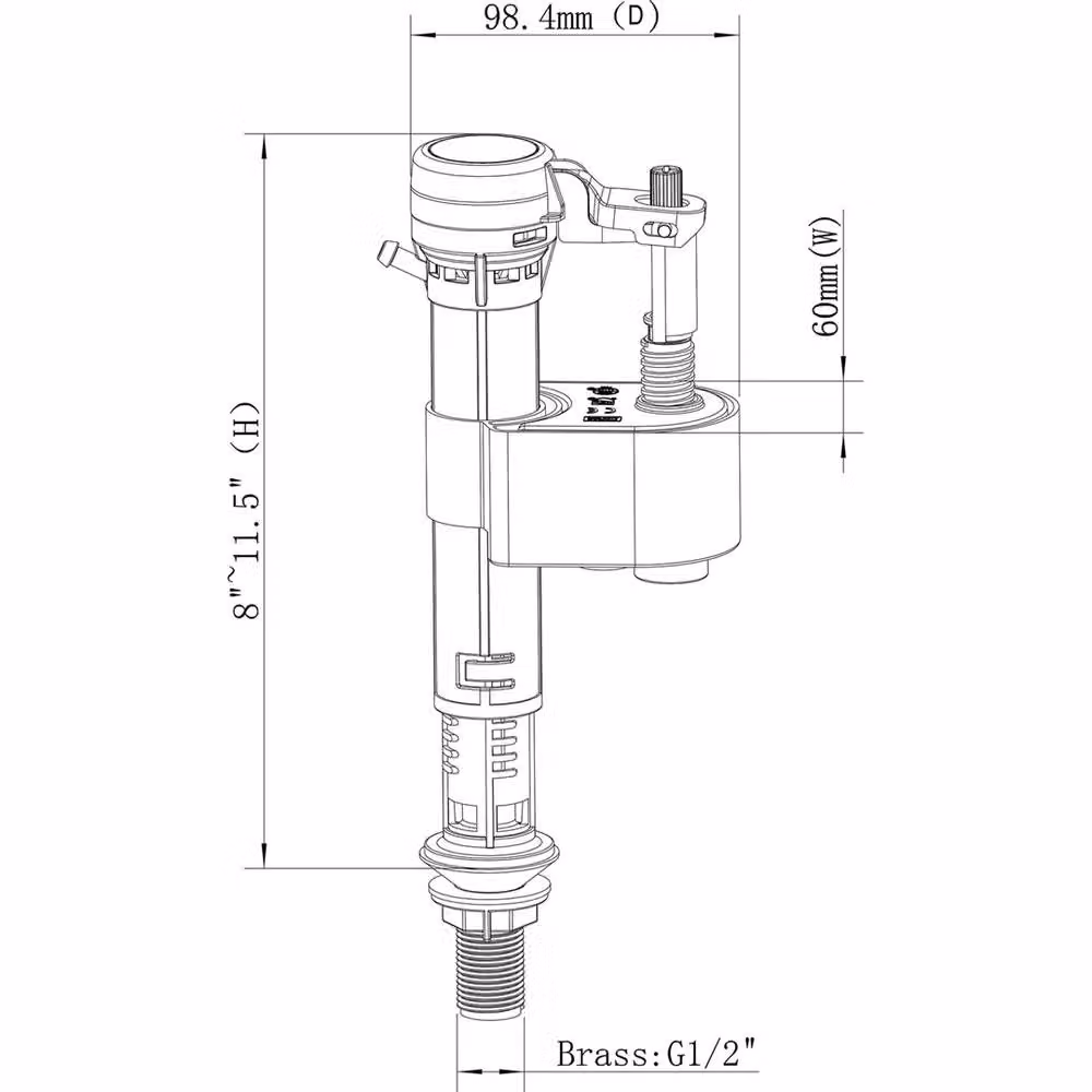 Nordara White Brass 1/2 inch Bottom Entry Toilet Cistern Float Valve – 2