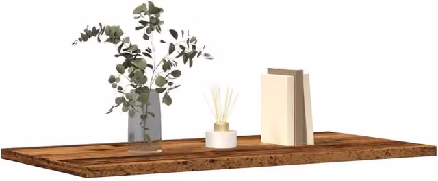 Berkfield Home Set of 4 Wall Mounted Shelves in Brown Old Wood, W: 60 cm, D: 30 cm, H: 1.5 cm