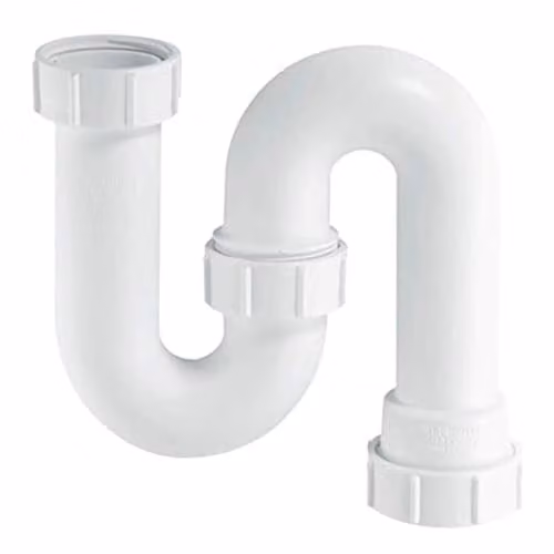 McAlpine SB10 White Plastic 1¼ inch 75mm Tubular Swivel S Trap with Multifit Compression Outlet