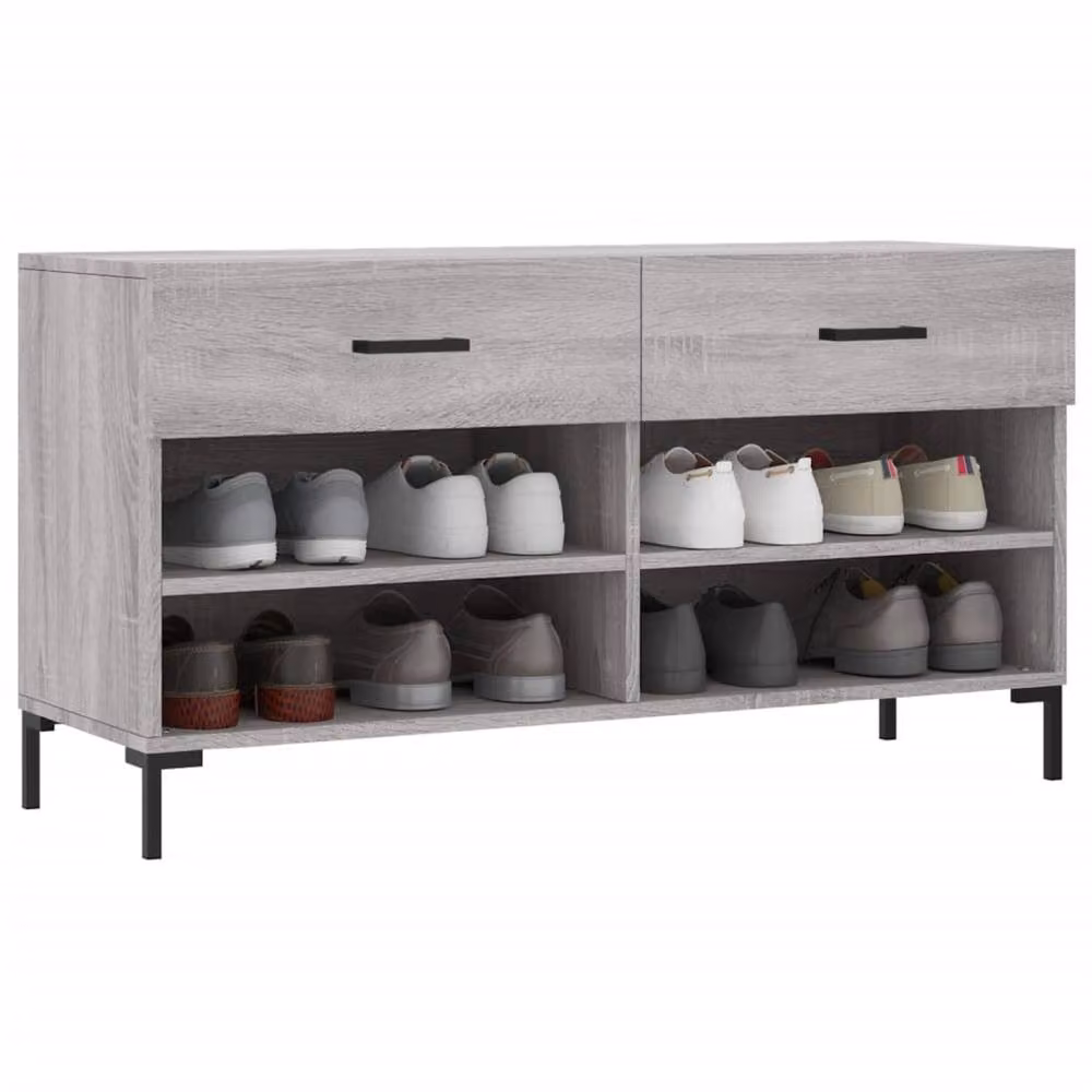 Berkfield Home Grey Sonoma Shoe Bench W/D/H: 102 x 35 x 55 cm – 3