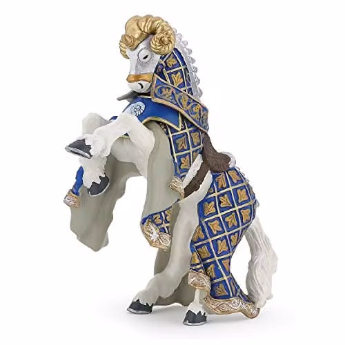 Papo Master of Arms Ram Crest Horse Figure, Multicolour Fantasy and Medieval Collection Toy