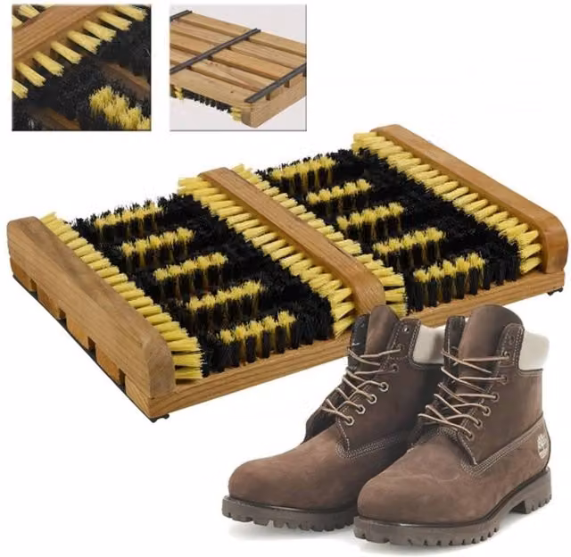 BARGAINS-GALORE Heavy Duty Double Shoe Cleaner and Boot Scraper Brush in Multicolour