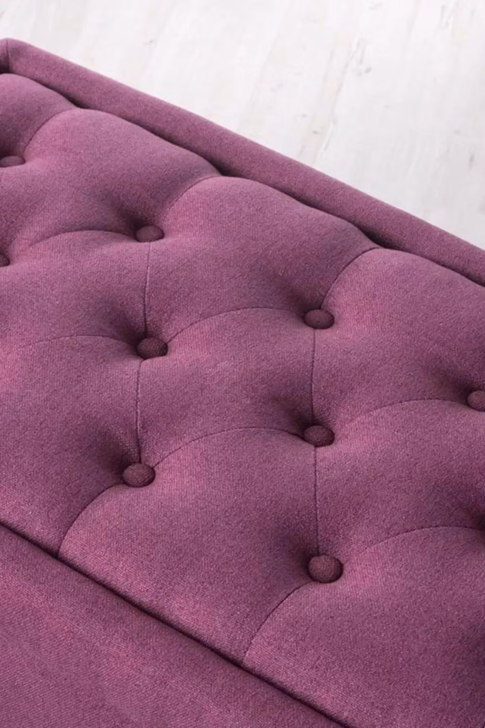 FWStyle Dark Fuchsia Ottoman Storage Bench with Padded Buttoned Chesterfield Seat – 2