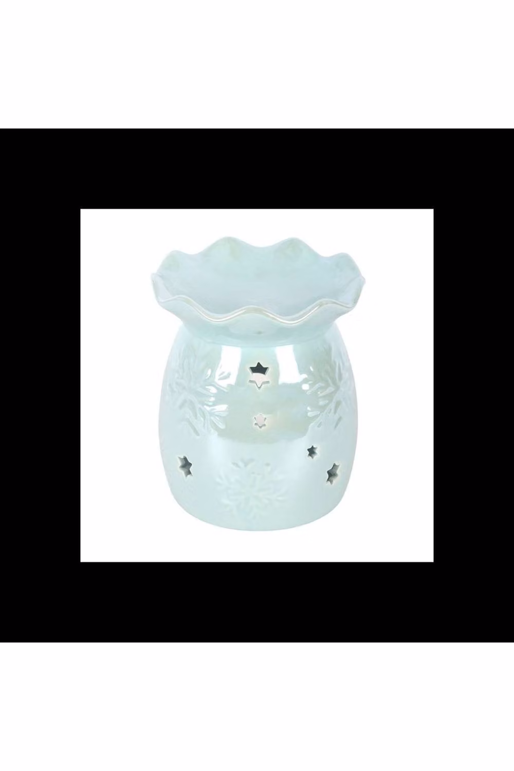 KDMD Iridescent Blue Snowflake Ceramic Oil Burner and Wax Warmer for Tealights – 2