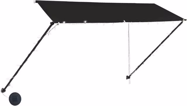 Berkfield Home Retractable Awning with LED, Anthracite and Black, W: 350 cm, D: 150 cm