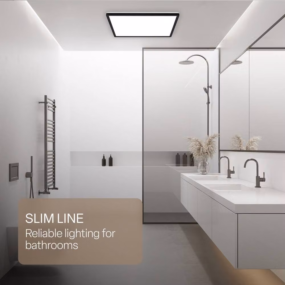 B.K.Licht Black LED Slim Ceiling Panel with Remote Control, Dimmable CCT, IP44, W/D/H: 42 x 42 x 3 cm – 4