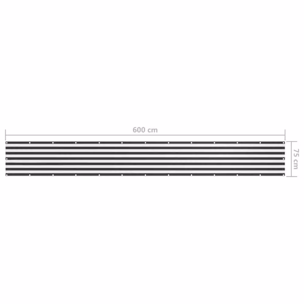 Berkfield Home Modern Balcony Screen in Anthracite and White Oxford Fabric, W: 75 cm, H: 600 cm – 3