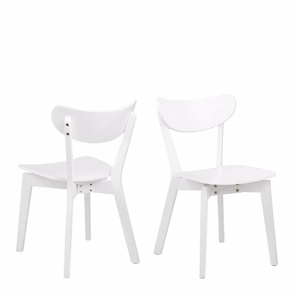 Wyld Haus Set of 2 Saffron White Wooden Dining Chairs H 79.5 x W 45 cm x D 55 cm – 3