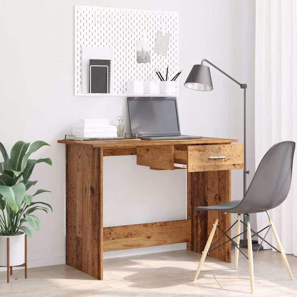 Berkfield Writing Desk in Brown Old Wood, W/D/H: 100 x 50 x 76 cm – 2