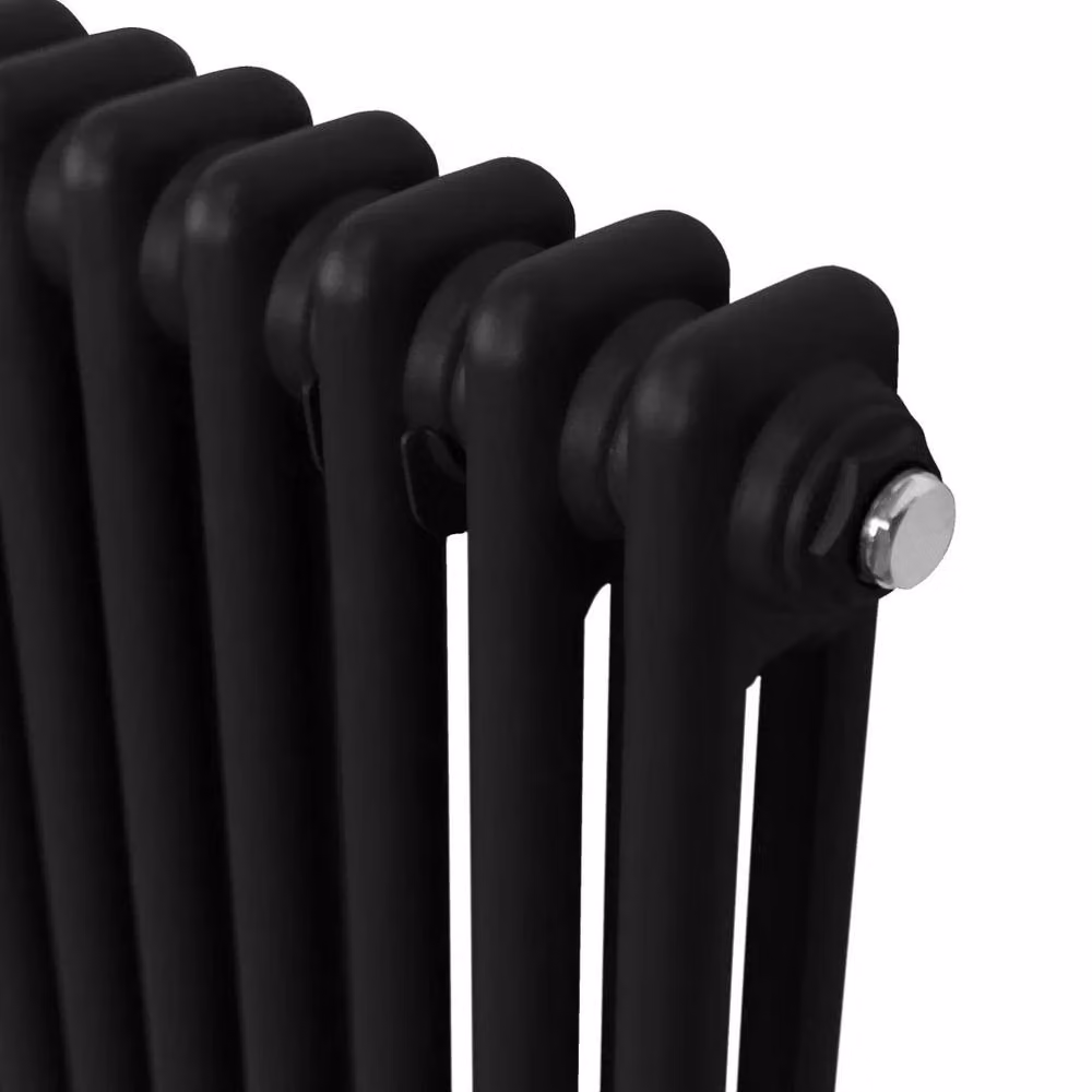 Monstershop Traditional 2 Column Steel Radiator in Black, H: 150 cm, W: 29.2 cm, D: 7 cm – 8