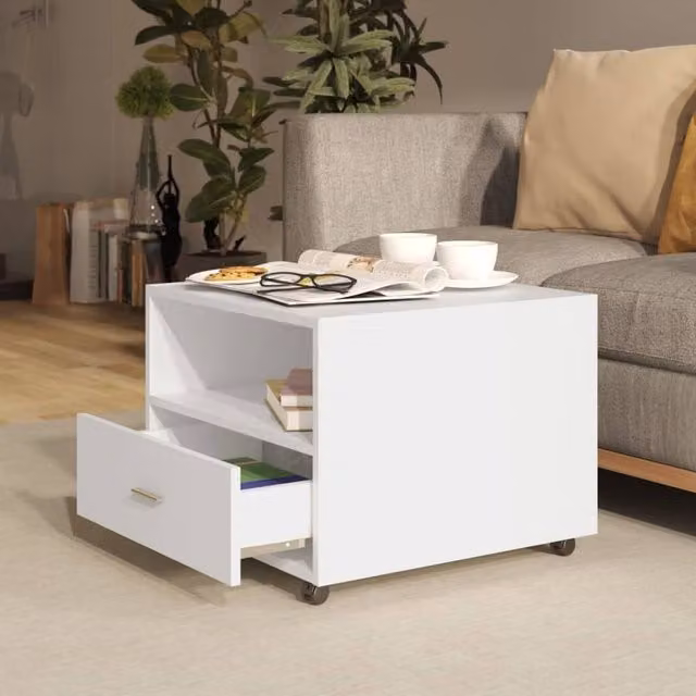 Berkfield Home Modern White Square Coffee Table W/D/H: 55 x 55 x 40 cm – 1