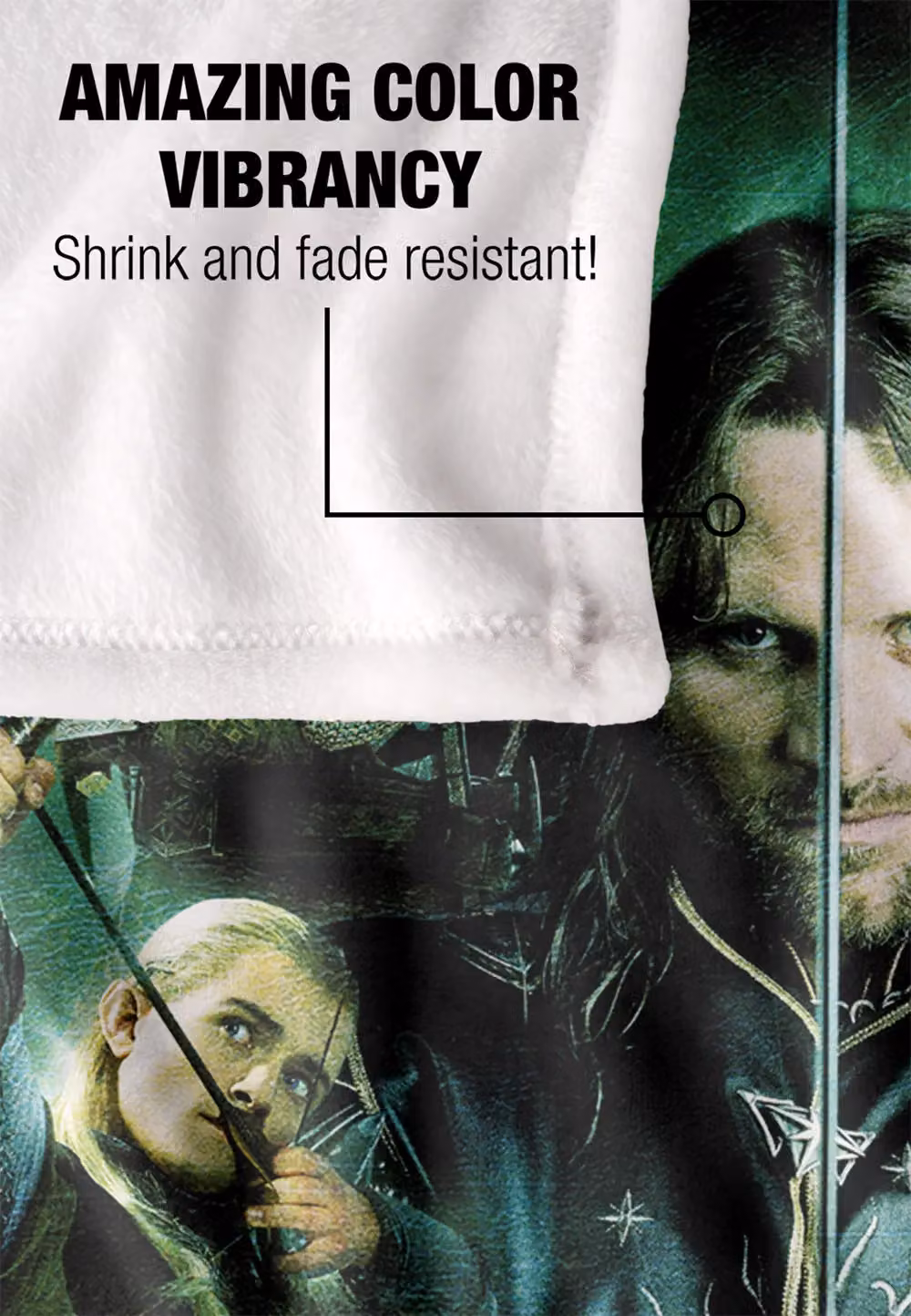 Warner Brothers Lord Of The Rings Silky Touch Super Soft Fluffy Throw Blanket, White and Multicolour, W/D/H: 152 x 127 cm – 4