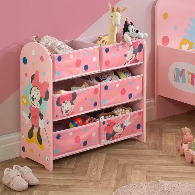 Disney Home Minnie Mouse Pink Dotted Childrens Storage Unit