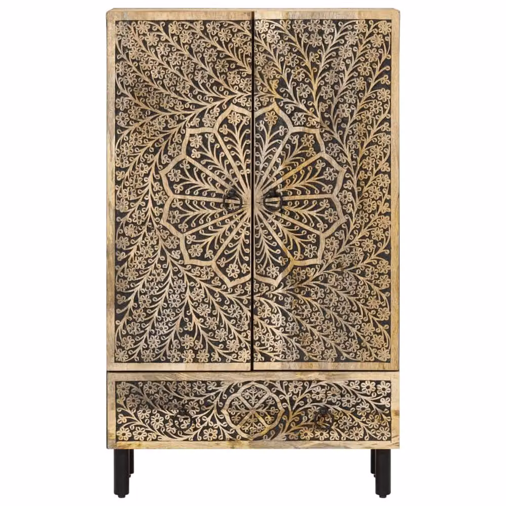 Berkfield Home Mango Wood Highboard in Brown, W/D/H: 60 x 33 x 100 cm – 3